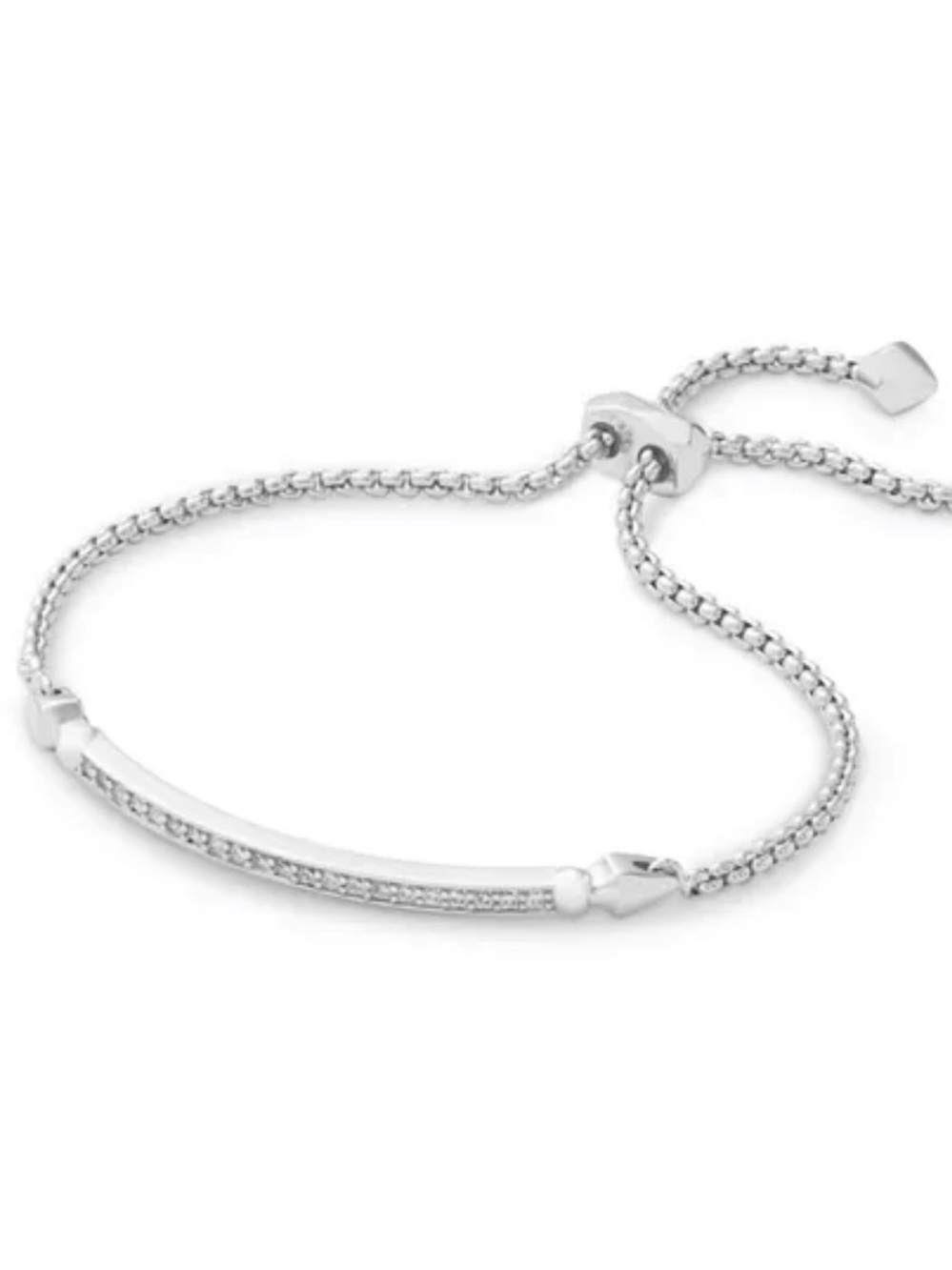 Kendra Scott Ot Adjustable Silver-Tone Pavé Bar Bracelet